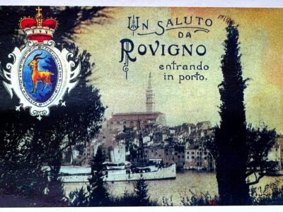 Cartolina storica di Rovigno, Istria, Croazia